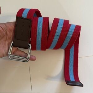 Five Four Warburton Red Blue Stripe Stretch Canvas Belt